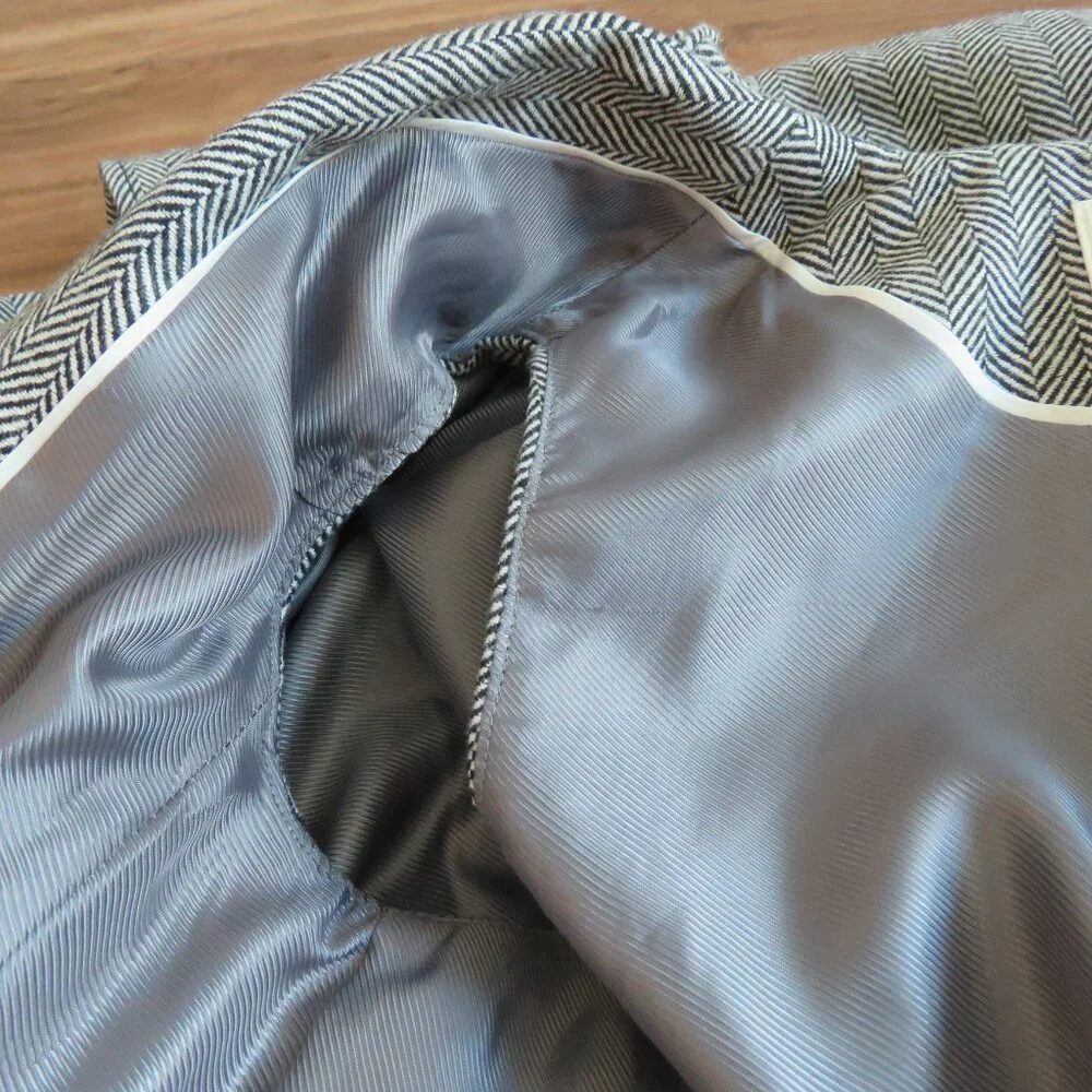 BANANA REPUBLIC X OLIVIA PALERMO Herringbone Ruffle Cape Academia Wool Blend XS - Picture 14 of 16